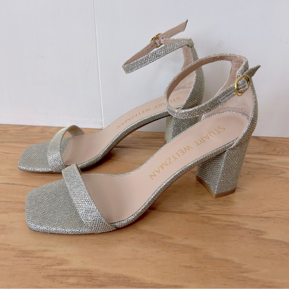 Stuart Weitzman Nib Silver Metallic Nudistcurve B… - image 3